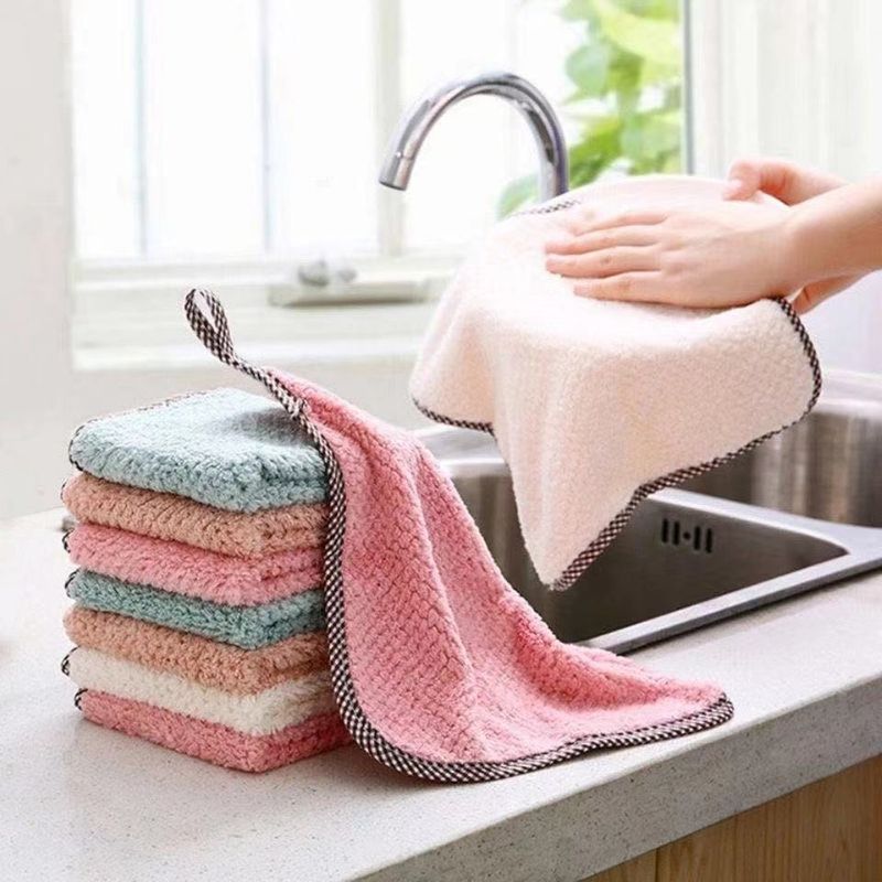 Antiaanbakolie, niet-pluizende vaatdoek, vlekverwijderaar, waterabsorptie, keukenschuursponsje, handdoek,_voghion.com