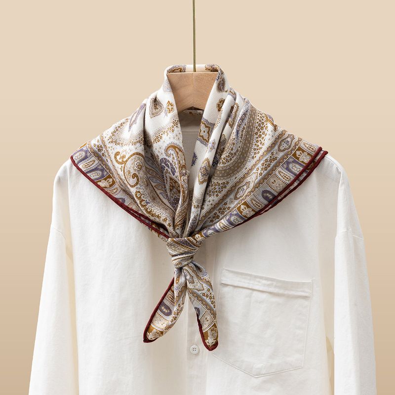 Sciarpa stampata in seta e lana di alta qualità per donna, collo caldo invernale, 70 quadrati, effetto cashmere, all'ingrosso_voghion.com