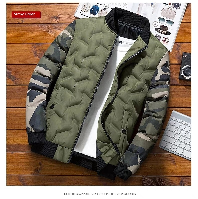 Chaqueta de béisbol de invierno para hombre, versión coreana, chaqueta de plumón, nueva chaqueta de algodón grueso y moderna, chaqueta para hombre_voghion.com