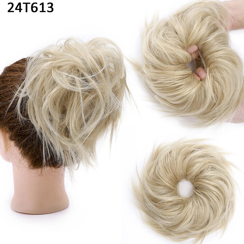 BENEHAIR Messy Bun Hair Piece For Women Fluffy Tousled Updo Scrunchies Synthetic Wavy Scrunchy Ponytail 45g_voghion.com