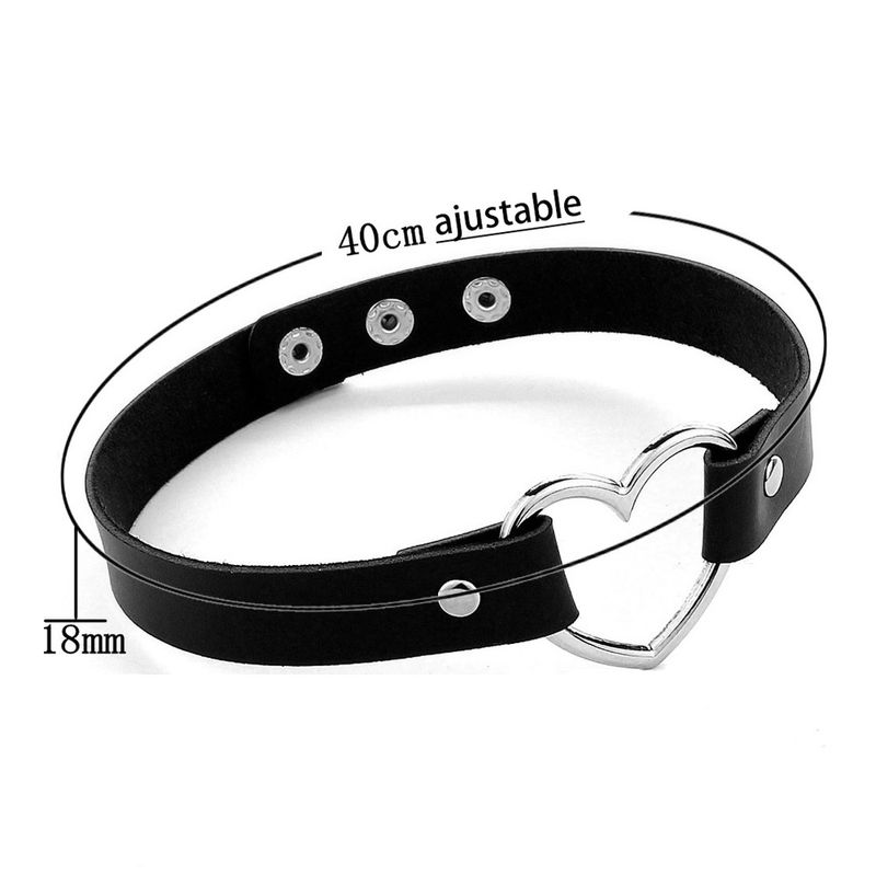 Hot sales Gothic round leather Jock necklace_voghion.com