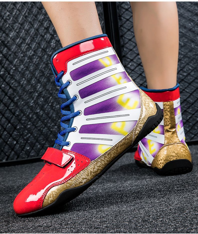 Chaussures de boxe professionnelles pour hommes, chaussures d'haltérophilie montantes, chaussures de combat, chaussures de lutte pour adultes, bottes pour filles et enfants, chaussures Sanda_voghion.com