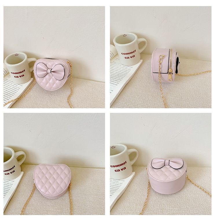Girls children's hanging women's bow small mini zero wallet, cross bag, diagonal shoulder bag_voghion.com