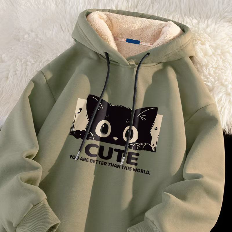 Herfst winter lamsvacht hoodie met niche design en losse capuchon casual sport heren bovenkleding 12_voghion.com