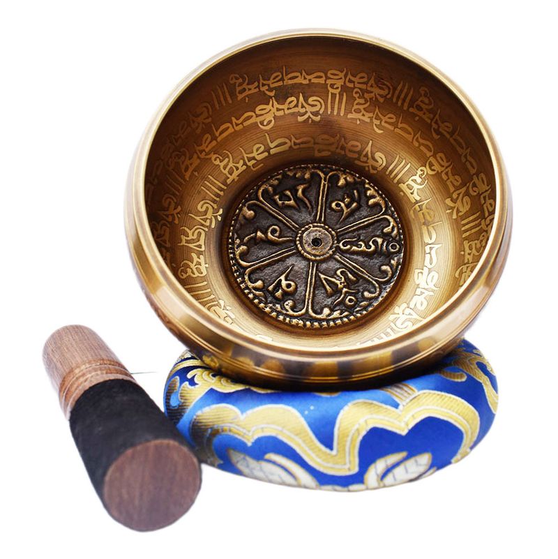 Nepalesische Klangschale, handgefertigt, handgehämmert, tibetisches Klangschalen-Set – Stressabbau, Chakra-Ausgleich und Meditationswerkzeug_voghion.com