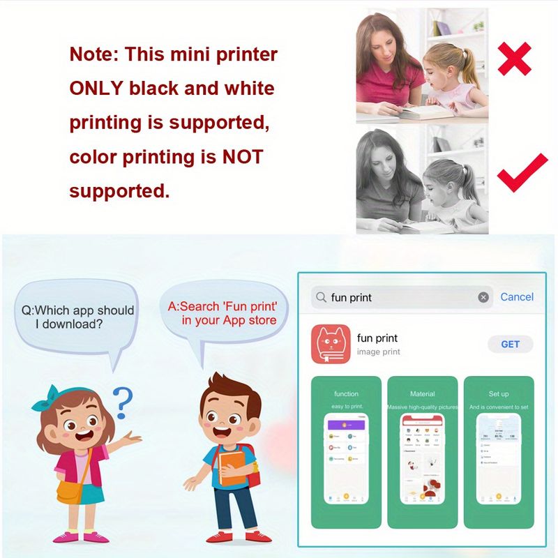 Kannettava minitulostin taskulämpötulostin Langaton älytulostin valokuvakuvaan Toimistokuittitarra Huomautus Musteeton tulostus IOS Androidilla_voghion.com