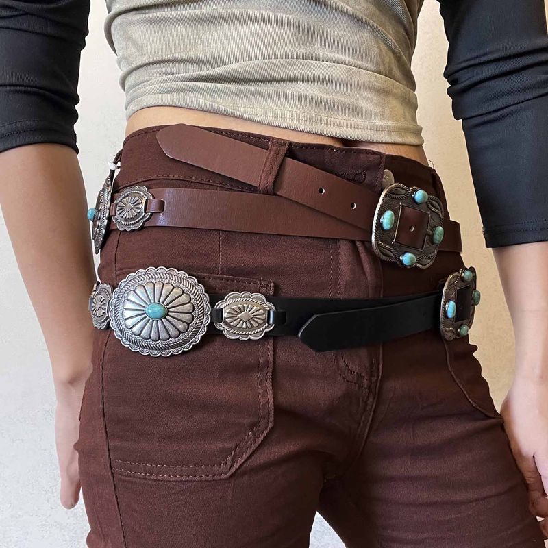 Gonna ampia da donna in stile etnico, cintura decorativa in vita, semplice e alla moda_voghion.com