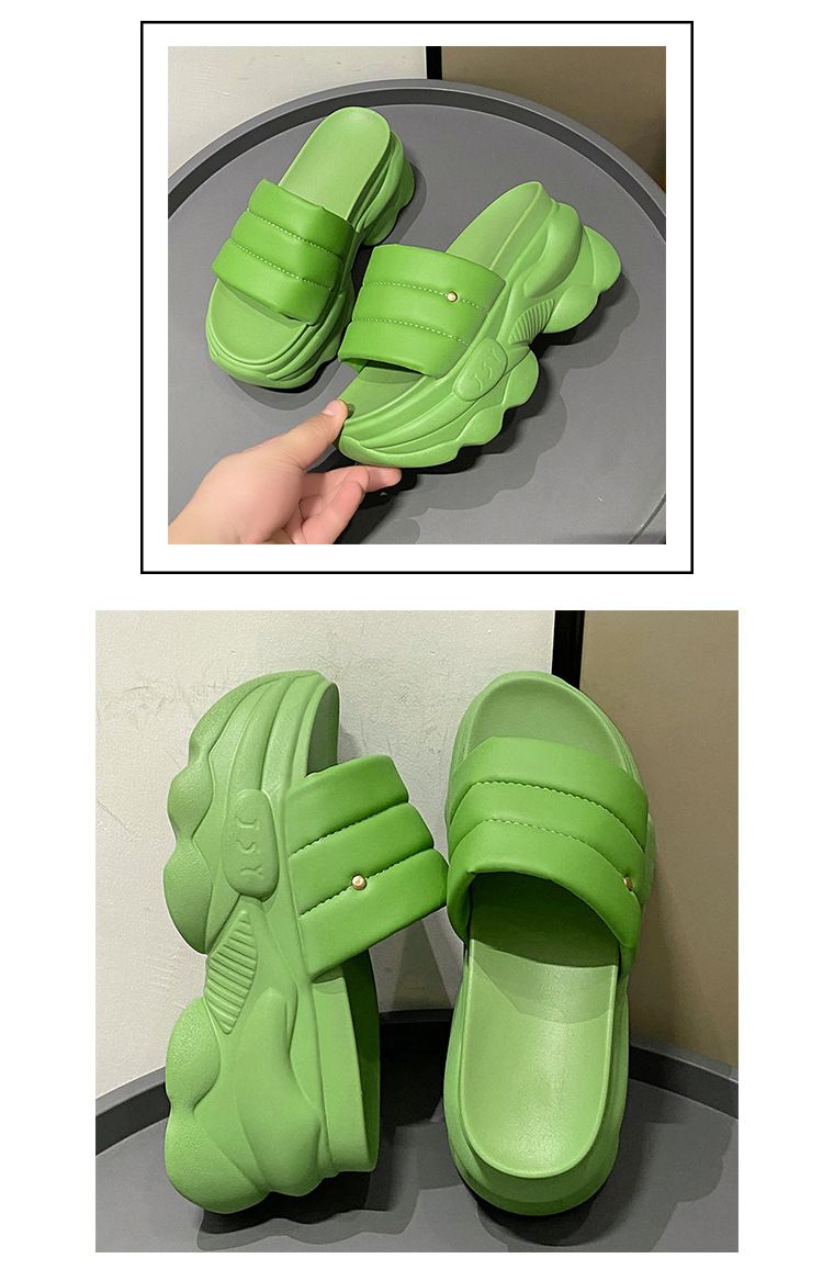 Sandales compensées à bride unique pour femme, chaussures d'été décontractées, tendance, style coréen_voghion.com