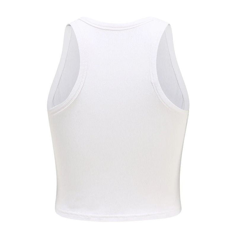 Maglia a tinta unita, semplice, estiva, sportiva, senza maniche, attillata, corta, per donna_voghion.com