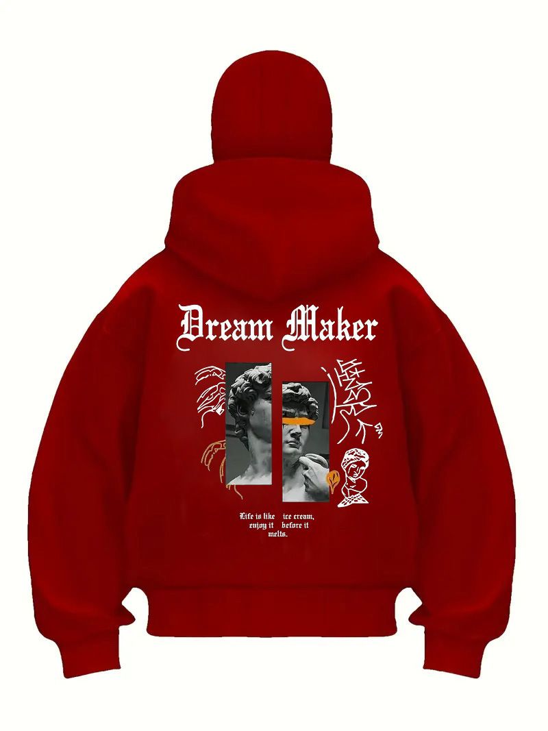 Felpa con cappuccio da uomo Y2K Retro con zip intera - Pullover unisex streetwear con stampa, vestibilità oversize per uno stile casual e urbano_voghion.com