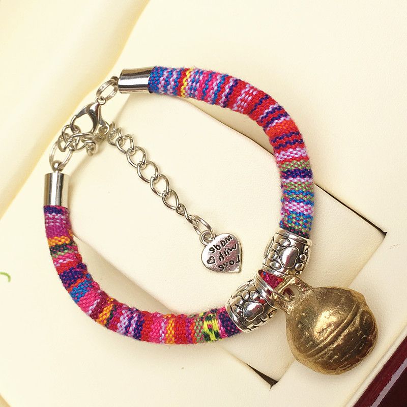 Collana fatta a mano con campanellino in rame per cani e gatti, stile etnico, accessorio per collare._voghion.com