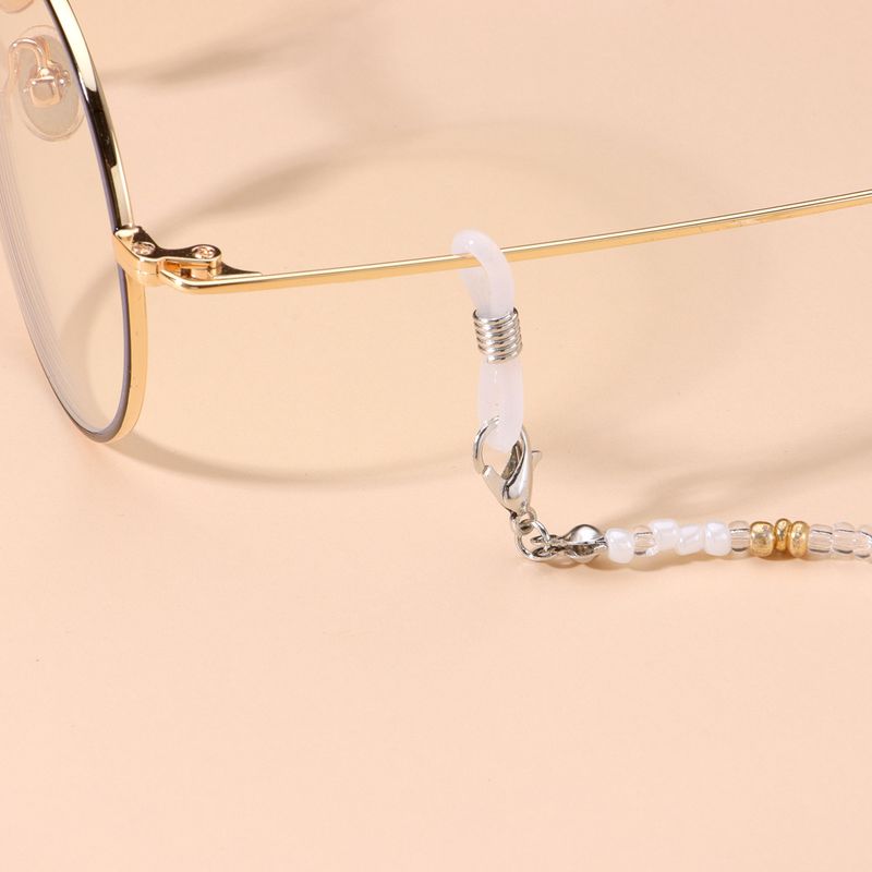 Accessoires Mode Bunte transparente Reisperlen-Brillenhalter Damen-Gesichtsmaske Dual-Use-Kette_voghion.com