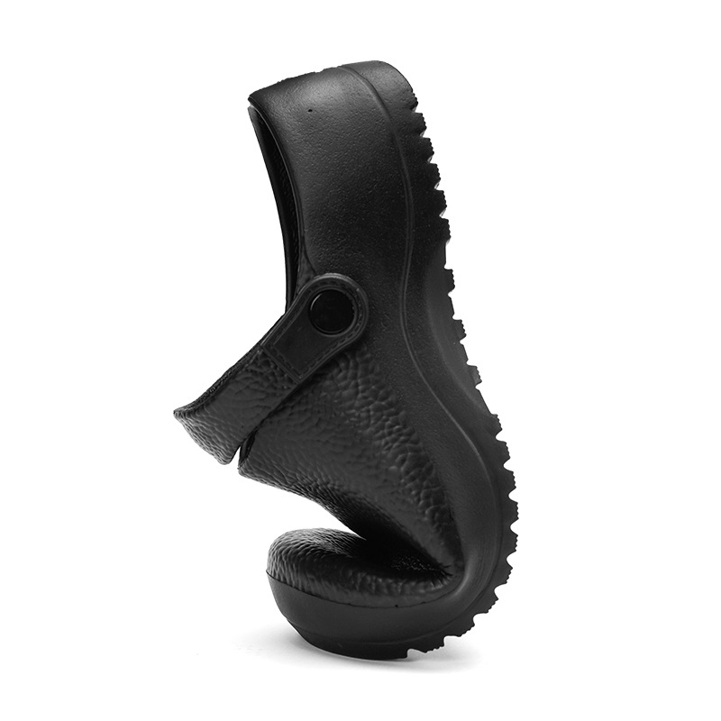Chaussures de cuisine noires de qualité imbattable pour homme (été 2025), grandes tailles, antidérapantes et sans talon._voghion.com