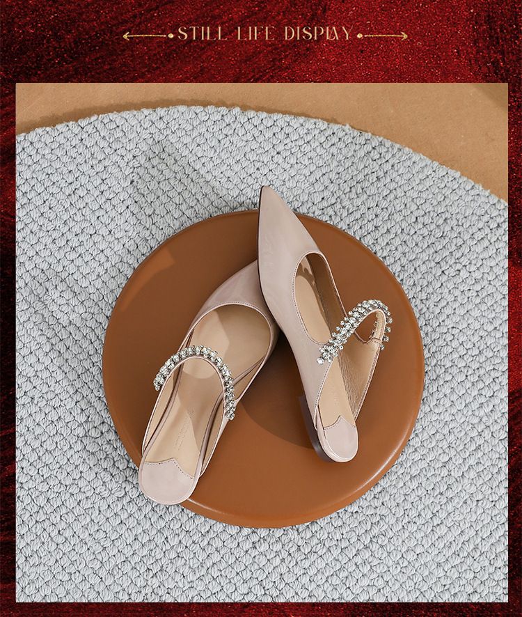 Grape Mom Studio Lee ~ Frühlings- und Sommersandalen mit spitzen Zehen und hohem Absatz, Baotou Mueller-Halbschuhe, Damen_voghion.com