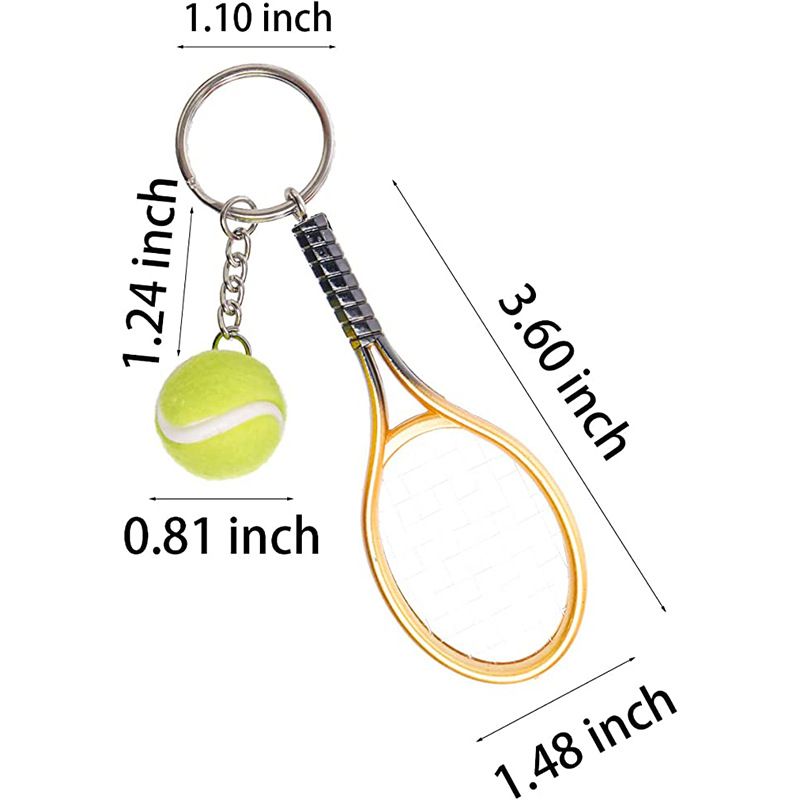 Ciondolo in filo di simulazione mini racchetta da tennis portachiavi regalo attrezzatura sportiva_voghion.com