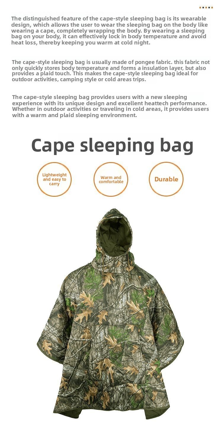 Outdoor Thermal Camouflage Mantel Stil Erwachsene Tragbare Wandern Camping Reise Notfall Schlafsack_voghion.com