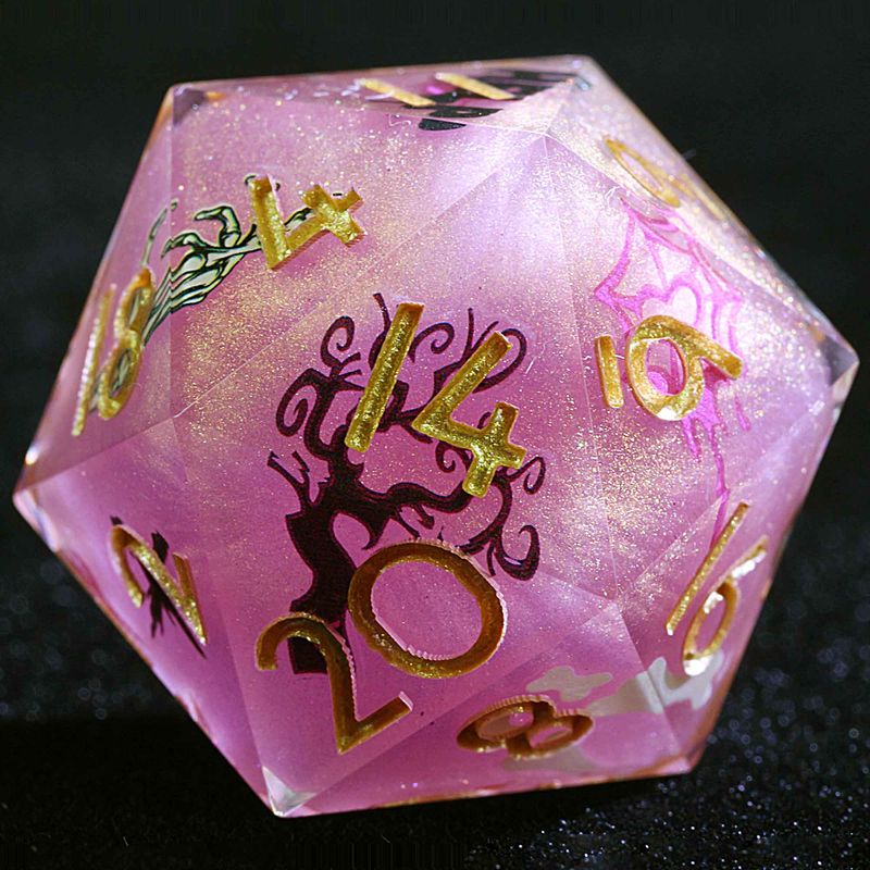 Halloween 9 Polyhedral Resin Sets Dice D And D Pink Sugar Spook For Dungeons Dragons RPG_voghion.com