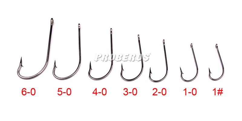 PRO BEROS Brand Fishing Gear Long Handle Hook Gun Black Belt Loop Barbed Fish Hooks 100 Pieces/Pack 9225_voghion.com