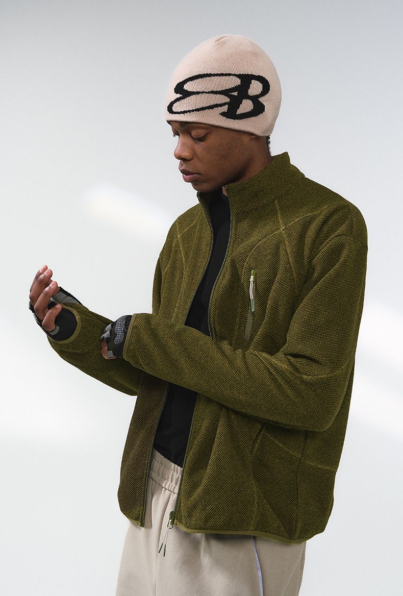 Suéter de invierno 2025 para hombre, chaqueta deportiva de forro polar para exteriores, con cuello alto, cremallera y calefacción de nido de abeja._voghion.com