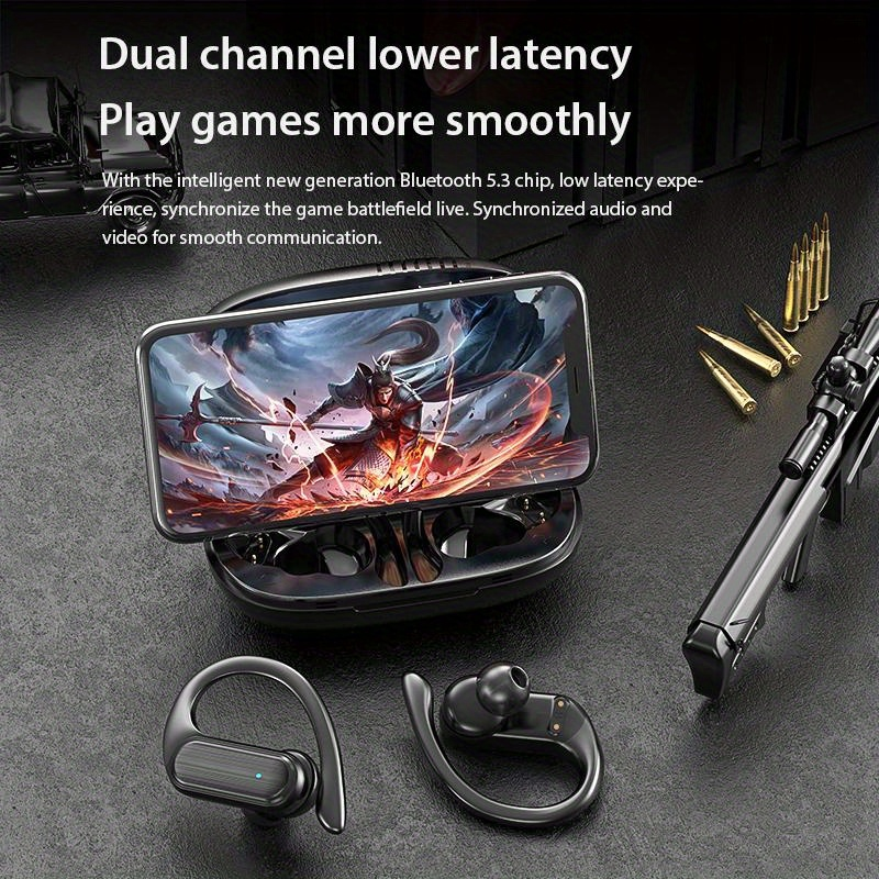 Bezdrátová sluchátka do uší, sportovní sluchátka s digitálním LED displejem, nabíjecí pouzdro, stereo sluchátka s mikrofonem pro telefon, počítač, notebook, sport_voghion.com