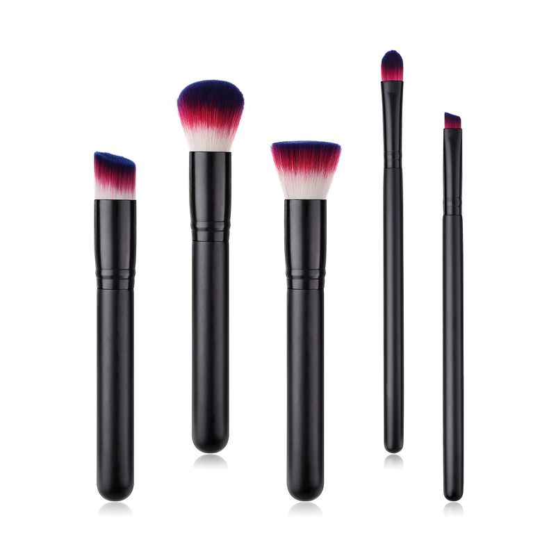 5-teiliges Make-up-Pinsel-Set, Beauty-Tools, Schwarz, Schwarz, Gold, Schwarz, Silber, loser Puderpinsel, Flachpinsel, GUJHUI_voghion.com