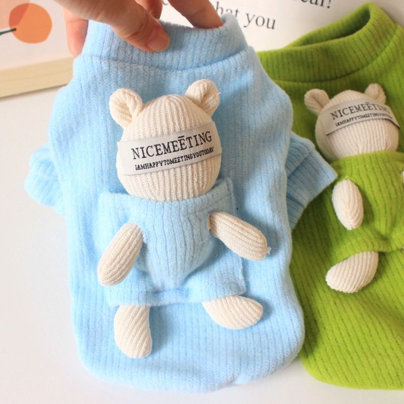 Hund Herbst Kleidung Teddy Katze Winter Haustier Kleidung Dicken Neuen Bär Strickpullover_voghion.com