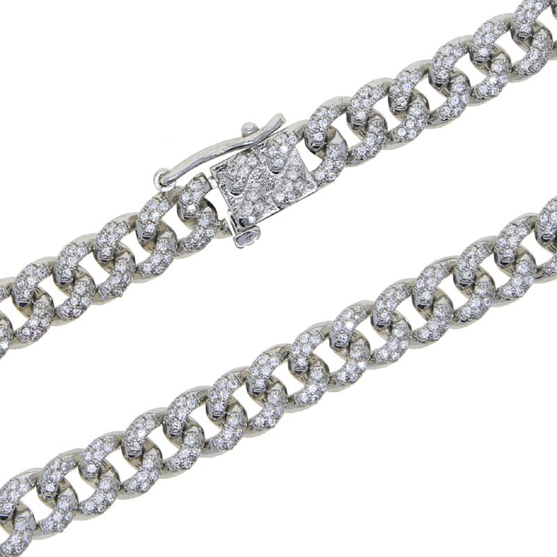 Schmuck & Accessoires Neue Zirkon kubanische Kette Halskette Modetrend Damen kubanische Kette Halskette_voghion.com