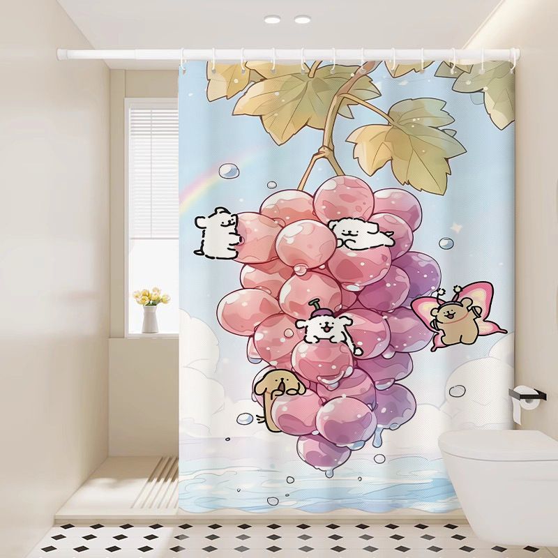 Tenda da doccia con motivo a cuccioli, stile cartoon, impermeabile, per porta, finestra, bagno_voghion.com