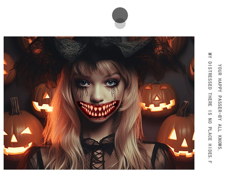 Halloween nya skräck skräck stor mun tatueringsklistermärken fest maskeradboll tillfälliga ansiktsklistermärken_voghion.com