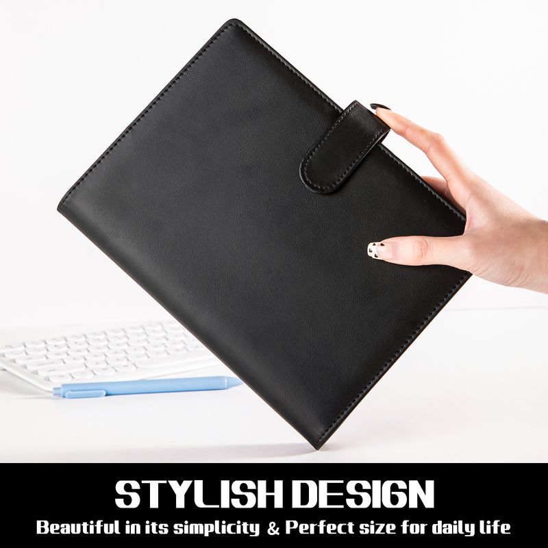 A5 Pastel PU Leather Binder Notebook – Refillable Planner With Zipper Pocket, Card Slots & Cash Holder – Premium Lined Journal For Work_voghion.com
