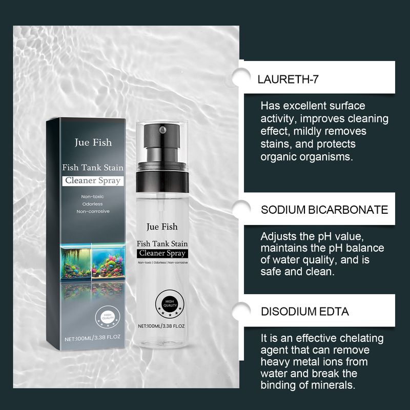 Jue-Fish Tank Stain Cleaning Spray, Stain Cleaning And Descale No Residue No Damage To Fish Cleaning Spray_voghion.com