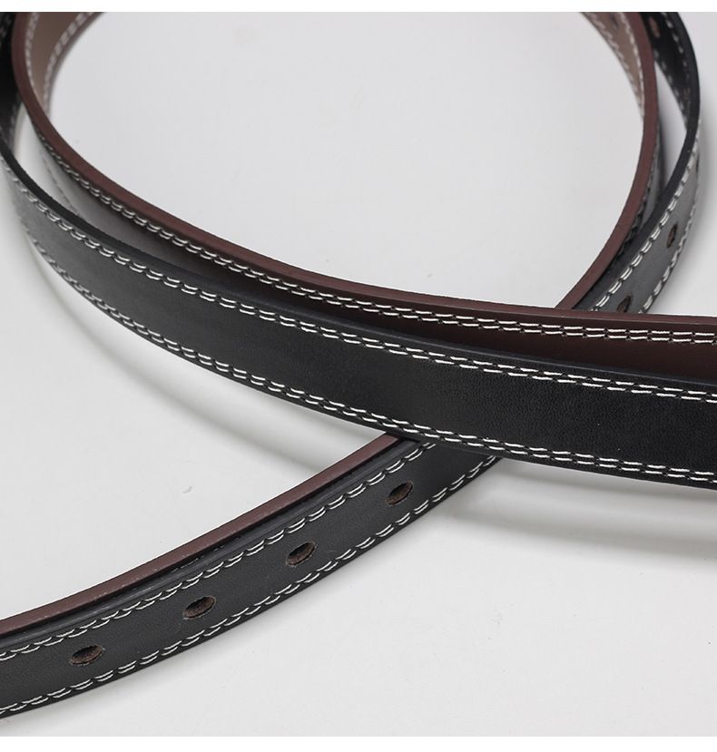 Cintura alla moda con fibbia ad ardiglione, sottile per donna, stile coreano, cintura a doppia linea per pantaloni da donna_voghion.com