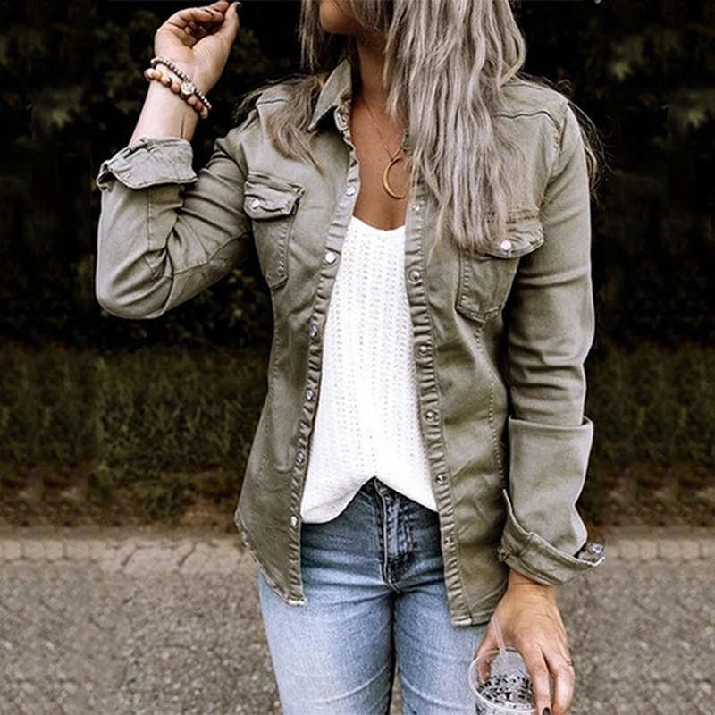 Women Fashion Cool Coats Denim Shirt Spring And Autumn Thin Bottoming Shirt Jacket Fashion Coat For Ladies 2023 New_voghion.com