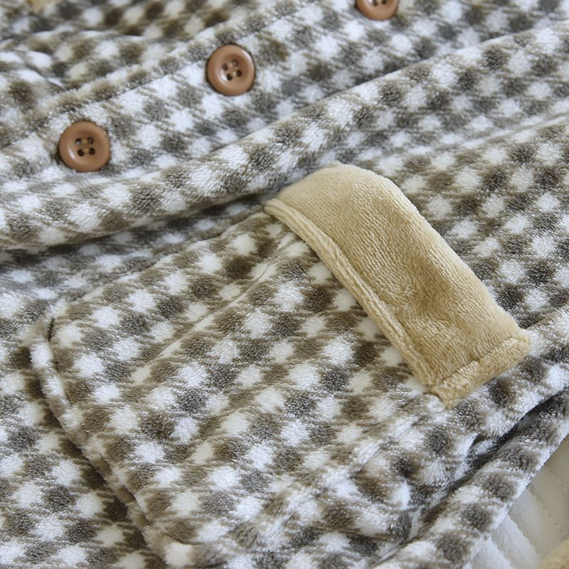Men's Clothing Autumn And Winter Pamas New Plus Veet Thick Warm Men's Simple Plaid Can Be Worn Outside Home Clothes Suit_voghion.com