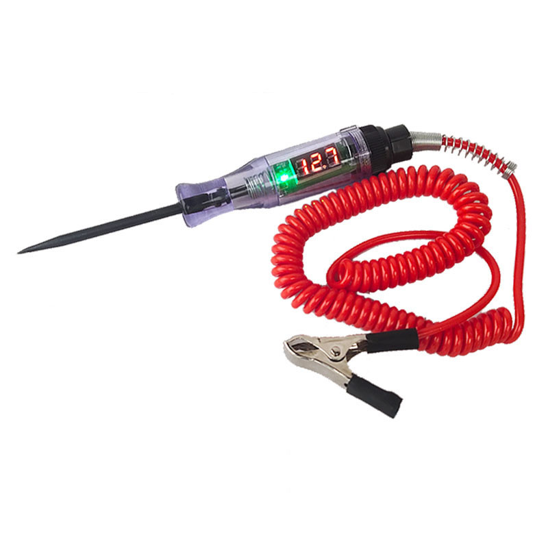 6V 12V 24V DC Auto Camion Tensione Circuito Tester Display Digitale Sonda Lunga Penna Lampadina Strumenti Diagnostici per Automobili Riparazione Auto_voghion.com