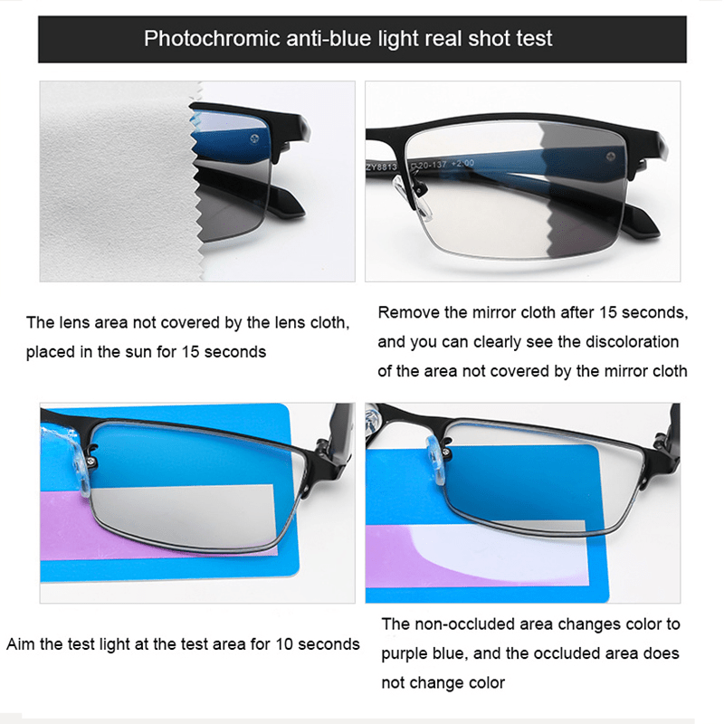 TR90 titan multifokala läsglasögon fotokromiska progressiva bifokala antiblå strålar UV-skydd Presbyopiska glasögon för män och kvinnor_voghion.com