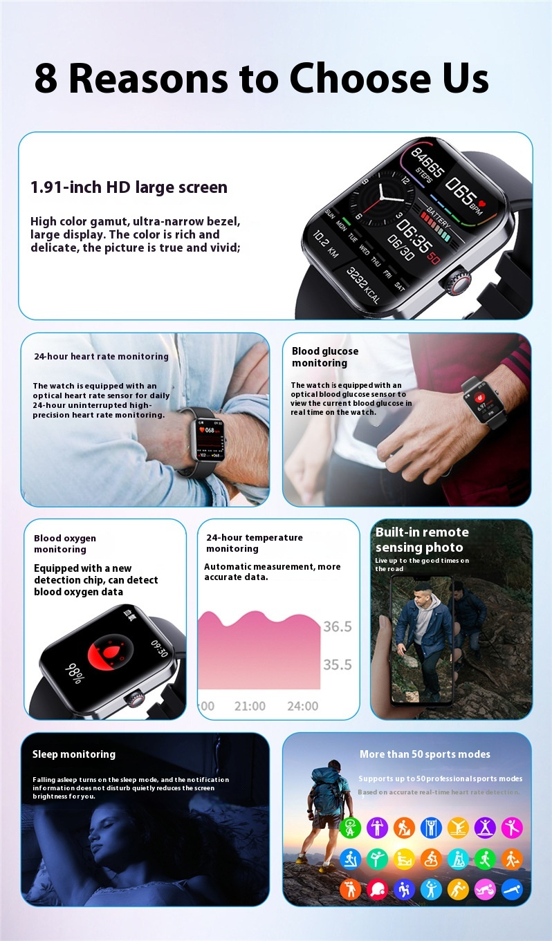 Akıllı Saat - Kalp Atış Hızını, Kan Basıncını ve Vücut Sıcaklığını İzler ve Çeşitli Egzersiz Modlarını Zorlar_voghion.com