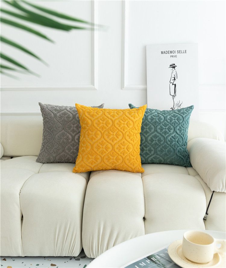 New European and American Light Luxury Three-dimensional Color Geometric Flower Embroidered Sofa Pillow Case Bedside Cushion Cover Home Textile Decora_voghion.com