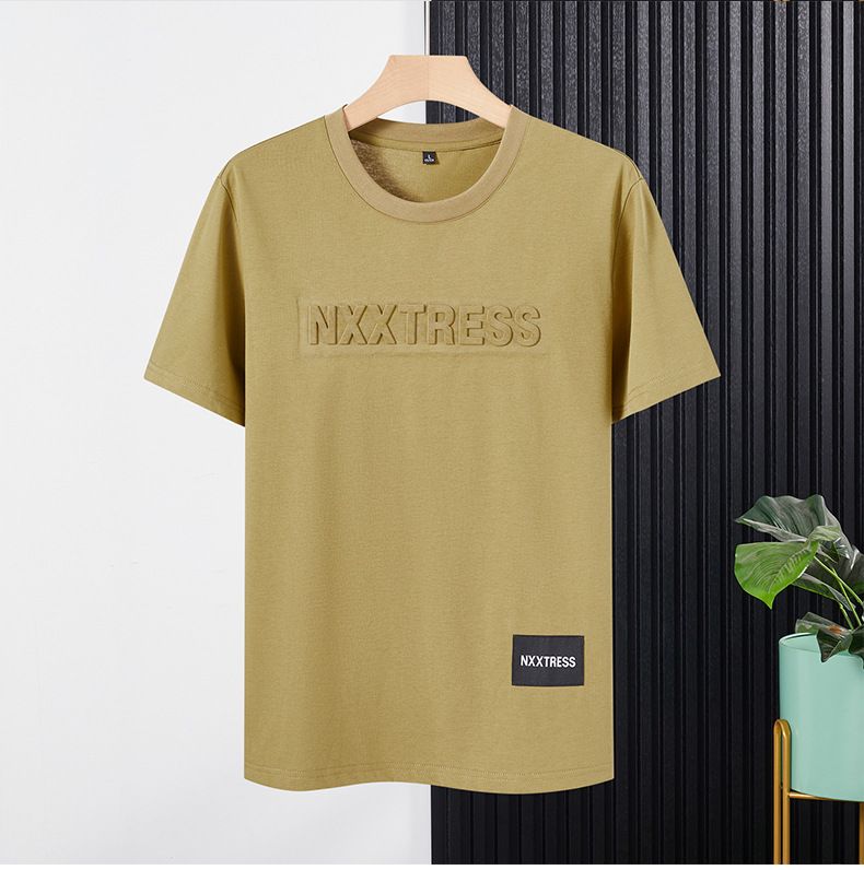 Δρυοκολάπτης Καλοκαιρινό μισό μανίκι Ανδρική στρογγυλή λαιμόκοψη χαλαρή και απλή, ευέλικτη, μοντέρνα μπλούζα με κοντό μανίκι, καθημερινή μπλούζα_voghion.com