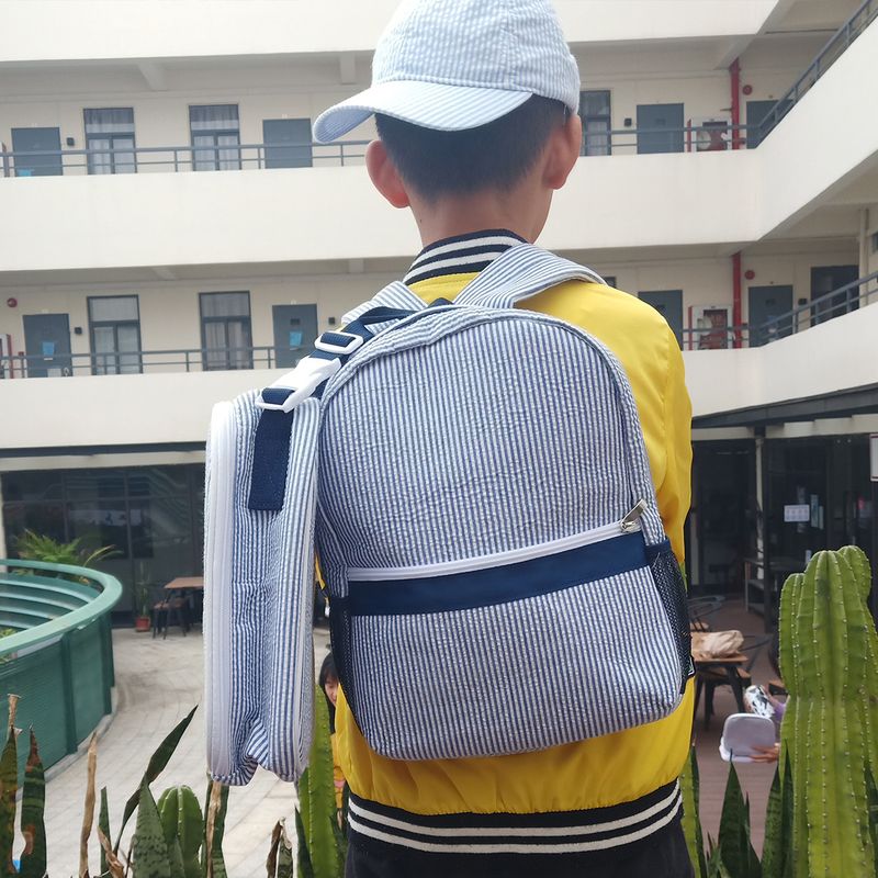 Bolsa de almuerzo para estudiantes transfronterizos Bolsa de aislamiento portátil para niños Bolsa de almuerzo de seersucker Bolsa de hielo para picnic al aire libre_voghion.com