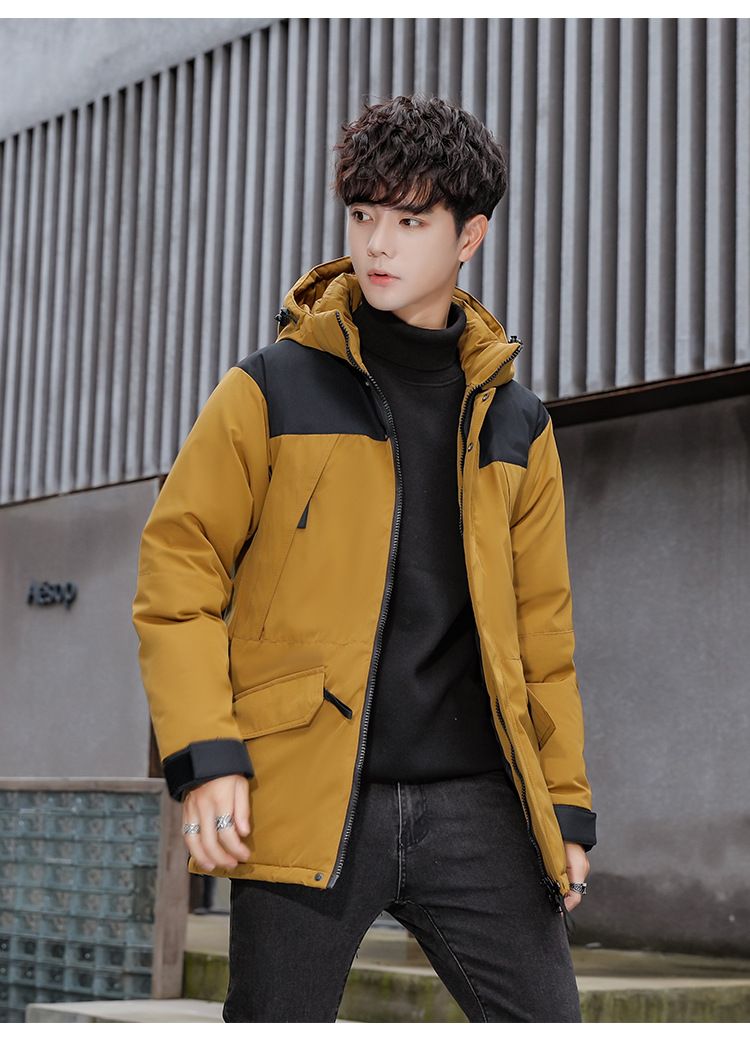 Giacca da lavoro invernale da uomo in piumino di cotone, nuova giacca di cotone casual di media lunghezza ispessita di marca alla moda_voghion.com