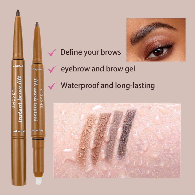Eyebrow Enhancers Eyebrow Pencil With Eyebrow Glue Automatically Rotates Waterproof And Non Fading Natural And Long Lasting Eyebrow Dyeing Cream_voghion.com