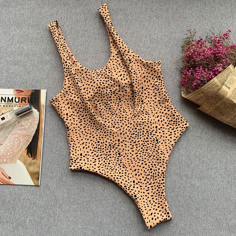 bikini imprimé léopard noué maillot de bain pour femme maillot de bain une pièce dos nu bikini une pièce_voghion.com