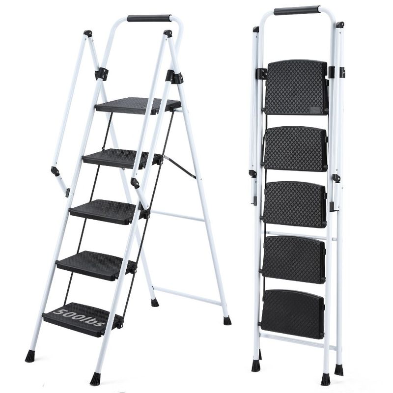 Slip Lightweight Anti Portable Handle Safety Stool Slip Steel Pound Folding Pedals Wide With Ladder Ladder With Anti 300 Ladder_voghion.com