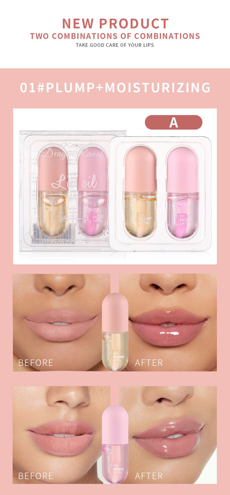 2-Piece Ginger Mint Lip Plumper Set - Lip Care Serum For Hydration, Fuller & Plumper Lips_voghion.com