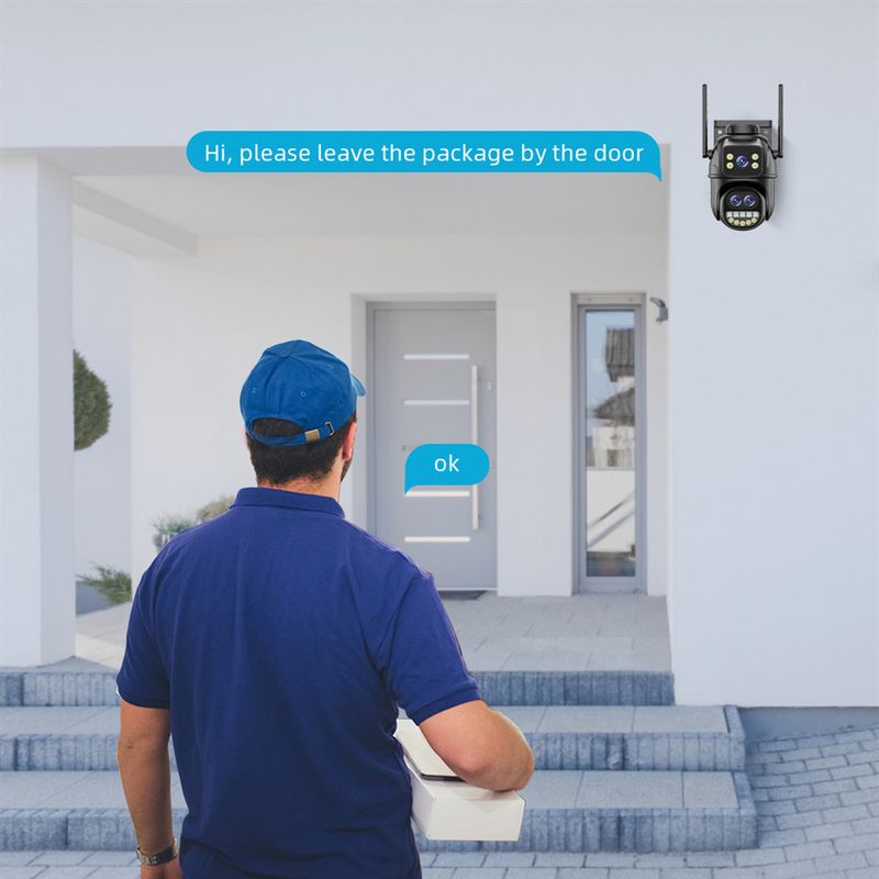 Icsee3 Mesh 9MP 8X Zoom Zoom HD Drahtlose Gun Ball Netzwerk WiFi Kamera Remote Mobile Überwachung_voghion.com