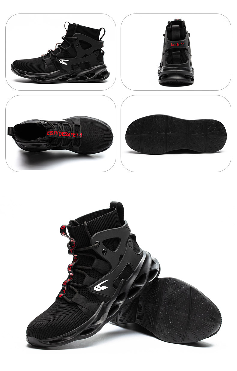 Breathable Woven Shoe For Men - Non-Slip Lace-Up Safety Work Shoe For Indutrial Contruction - Perfect For All_voghion.com