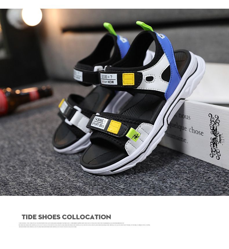 Kids Shoes Boys sandals 2024 summer new beach shoes soft bottom non slip open toe middle and large children boys deodorant student shoes_voghion.com