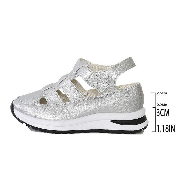 2025 Summer New Hollow Casual Sandals Women, Versatile Thin Platform Thick Sole Height Increasing Shoes For Women_voghion.com