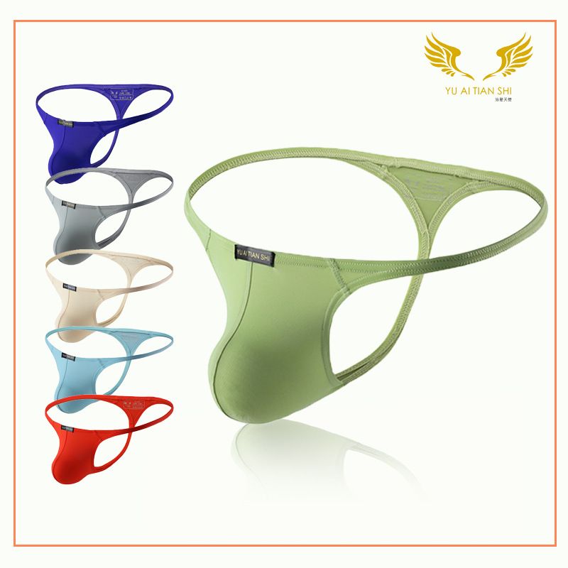 Herren Unterwäsche aus Nylon mit gerader Taille, sexy, niedrige Taille, Gay Single T-Pants, Übergröße, Tanga_voghion.com